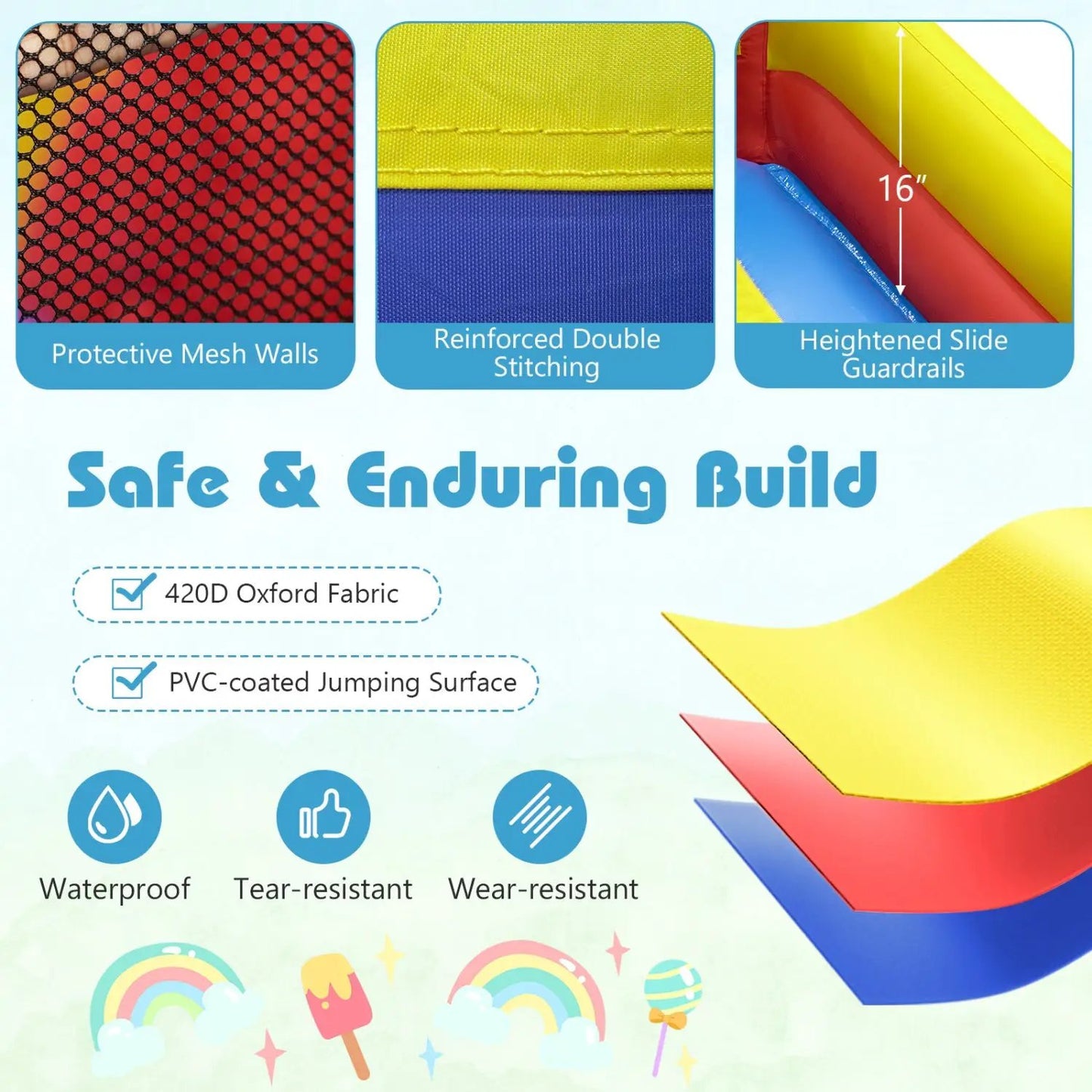 7-in-1 Inflatable Water Slide and Bounce House