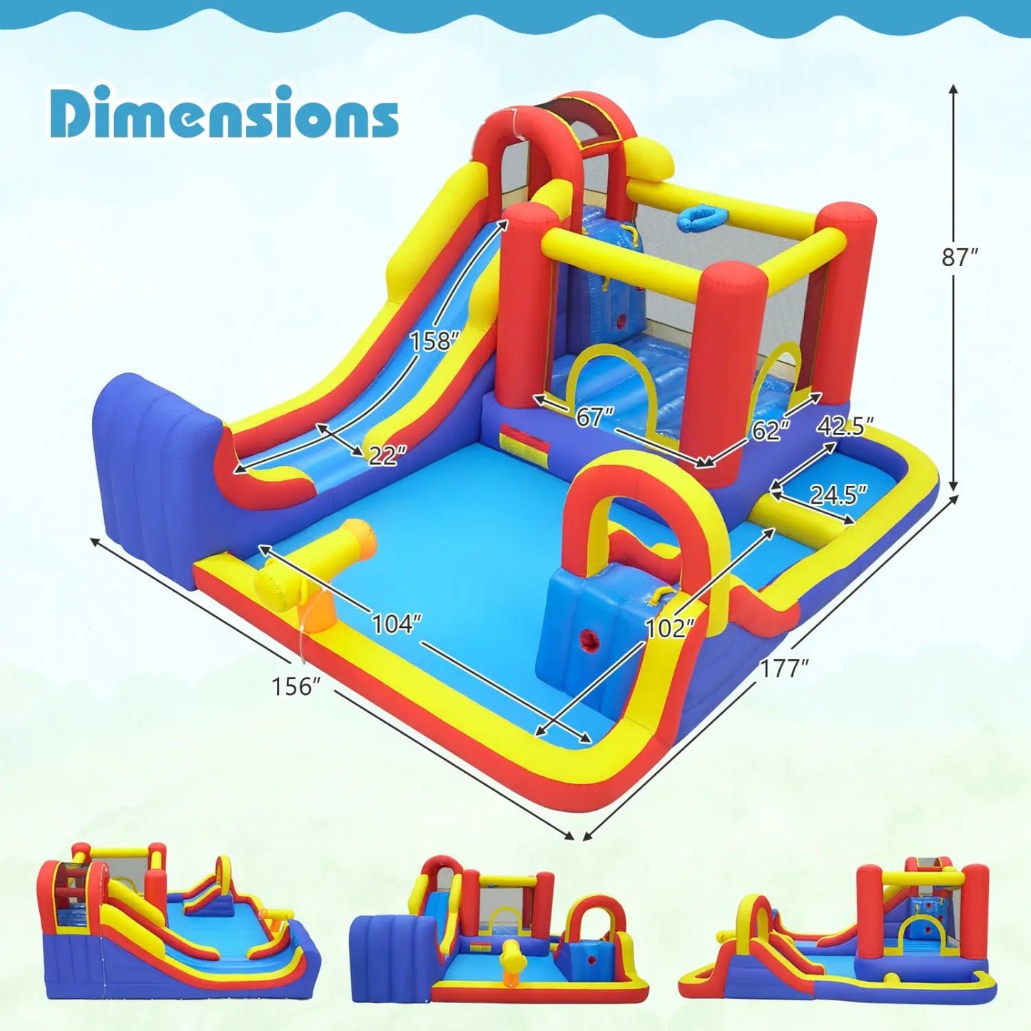 7-in-1 Inflatable Water Slide and Bounce House