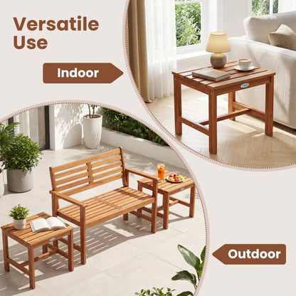 Adirondack Chair Set With Side Table Acacia Wood
