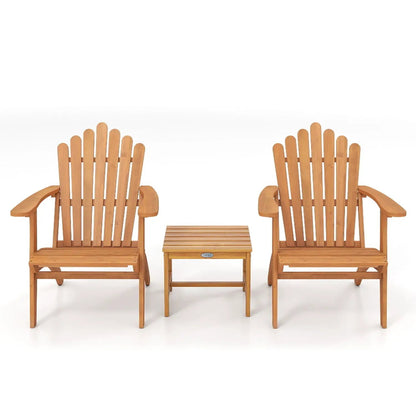 Adirondack Chair Set With Side Table Acacia Wood