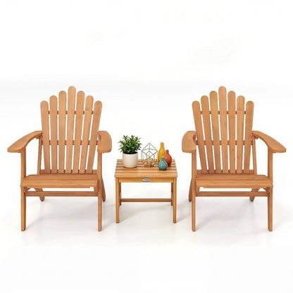 Adirondack Chair Set With Side Table Acacia Wood