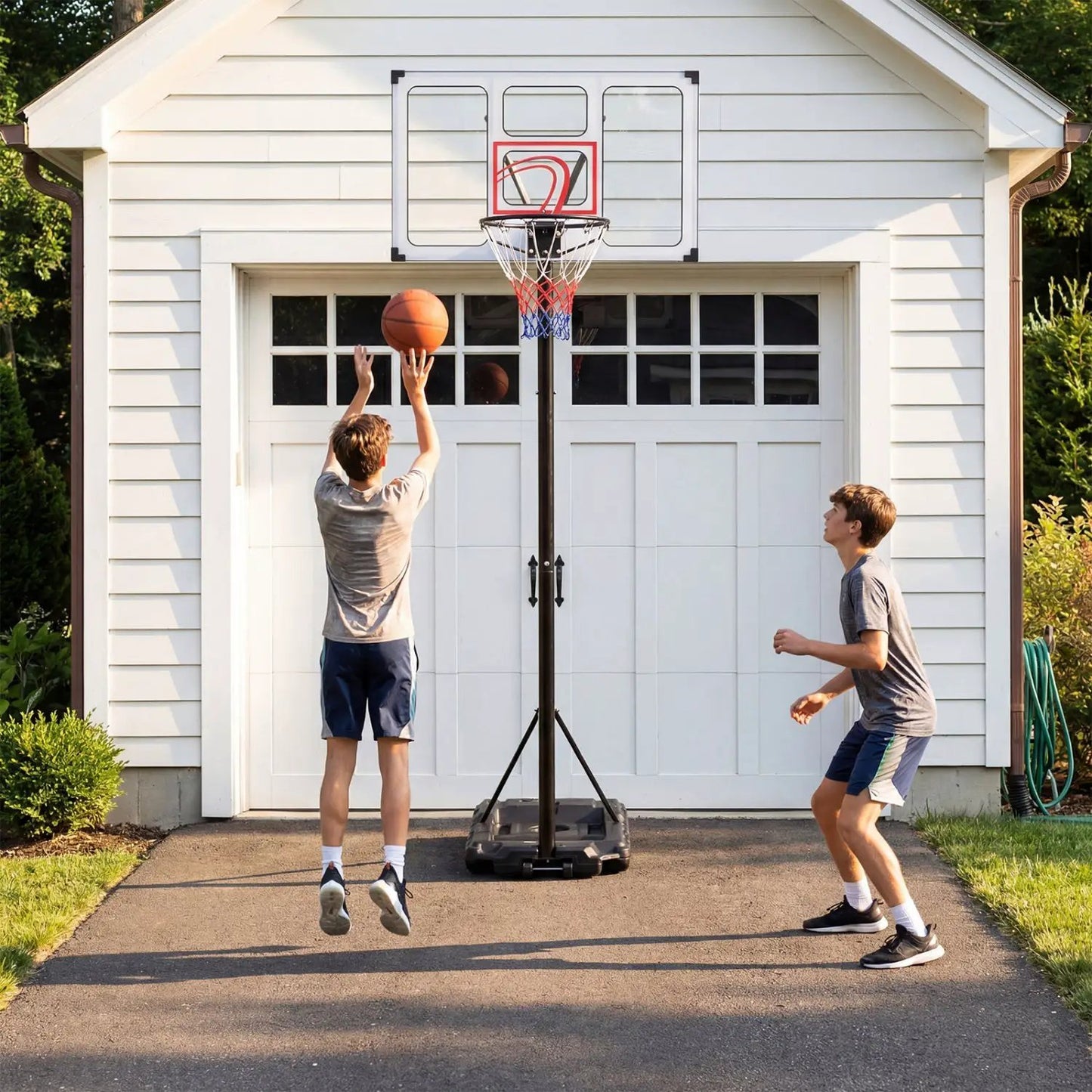 Portable Basketball Hoop Adjusts 4.1-10 Feet Base