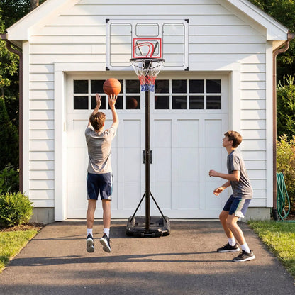 Portable Basketball Hoop Adjusts 4.1-10 Feet Base