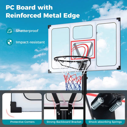 Portable Basketball Hoop Adjusts 4.1-10 Feet Base