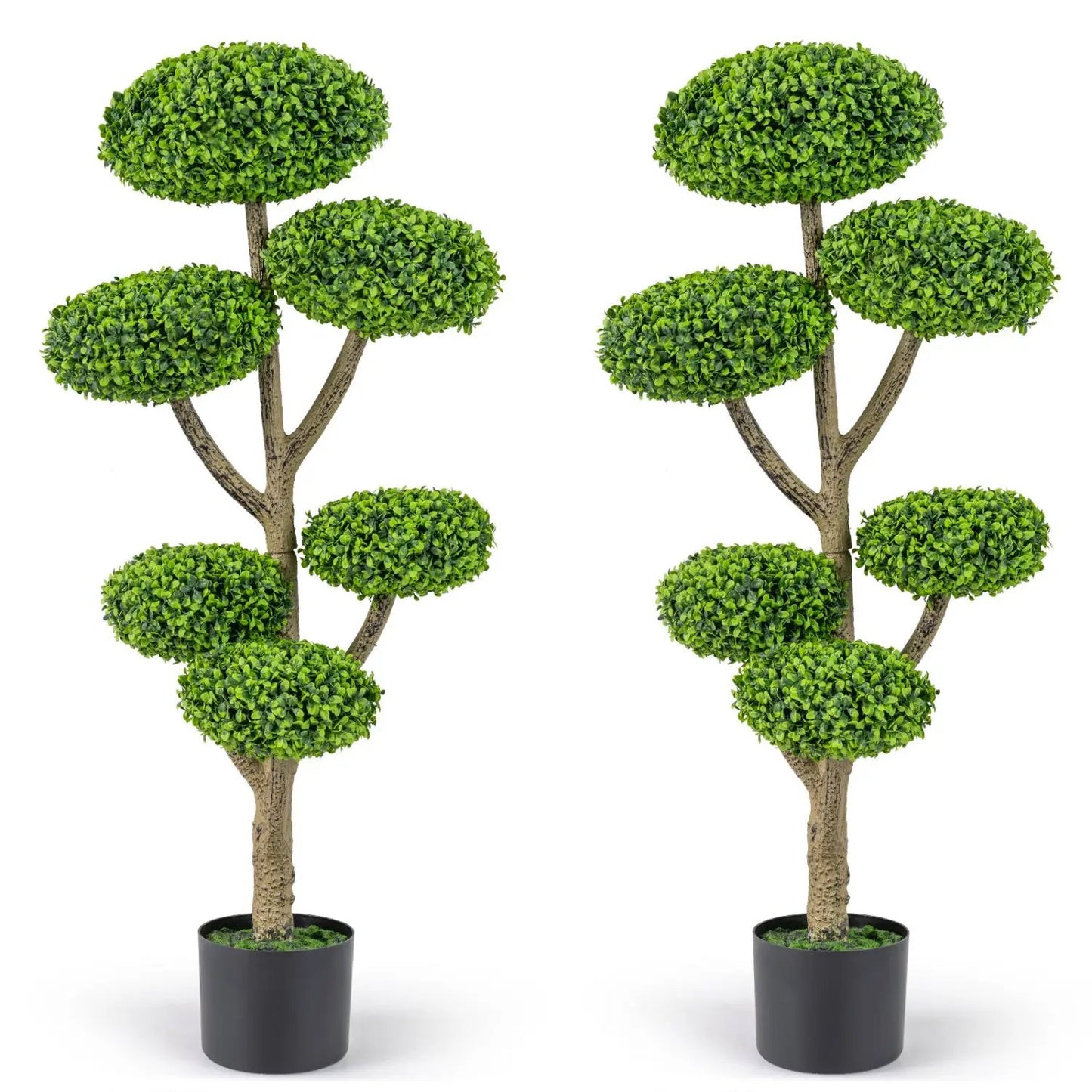 Six Ball Topiary Tree Set of 2 with Weighted Base