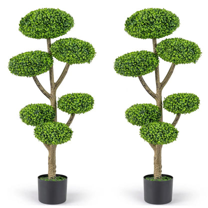 Six Ball Topiary Tree Set of 2 with Weighted Base