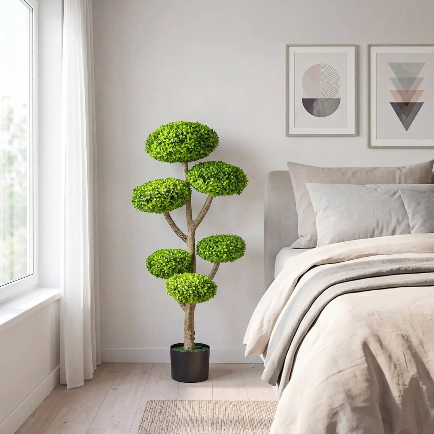 Six Ball Topiary Tree Set of 2 with Weighted Base