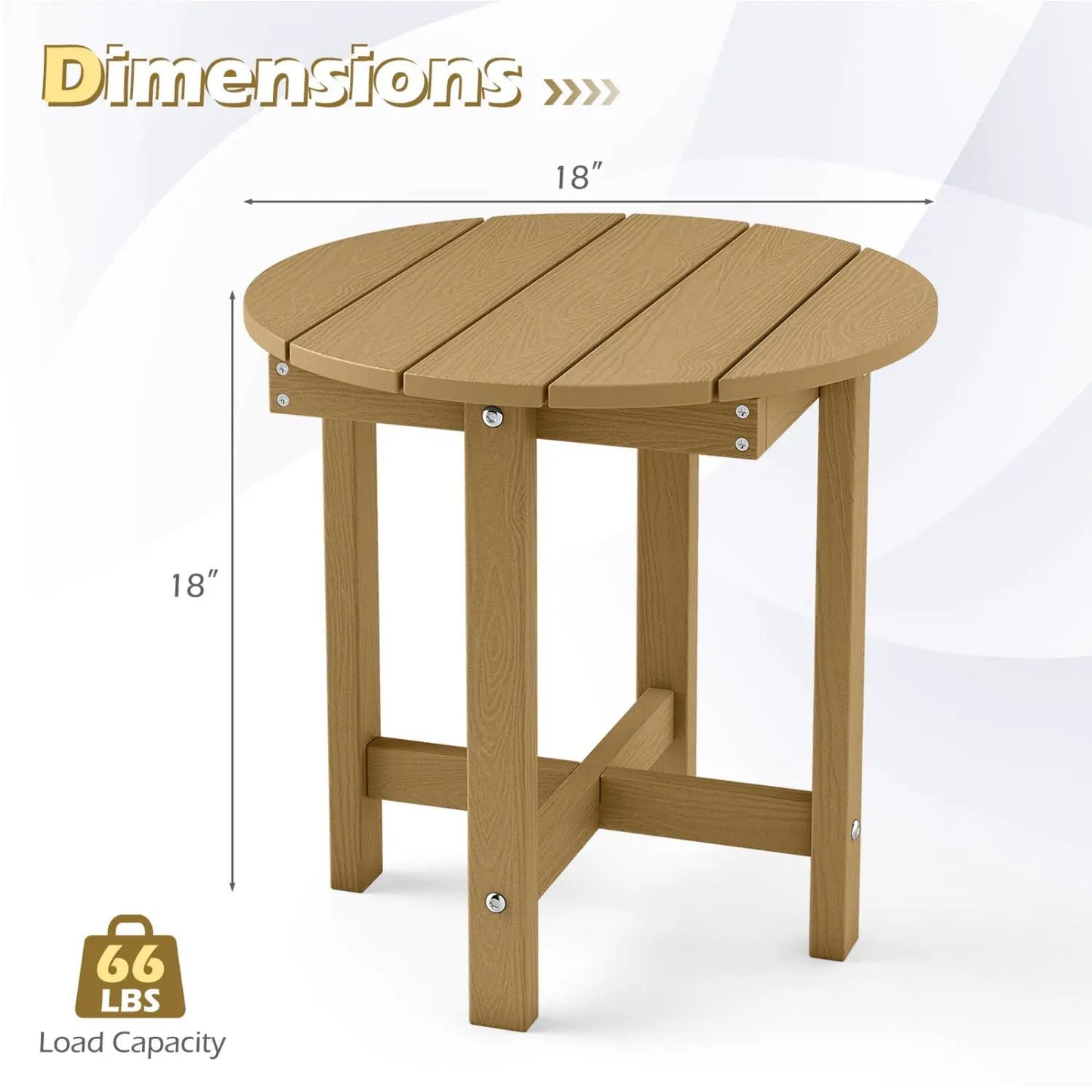Adirondack Side Table 18x18 Weatherproof HIPS
