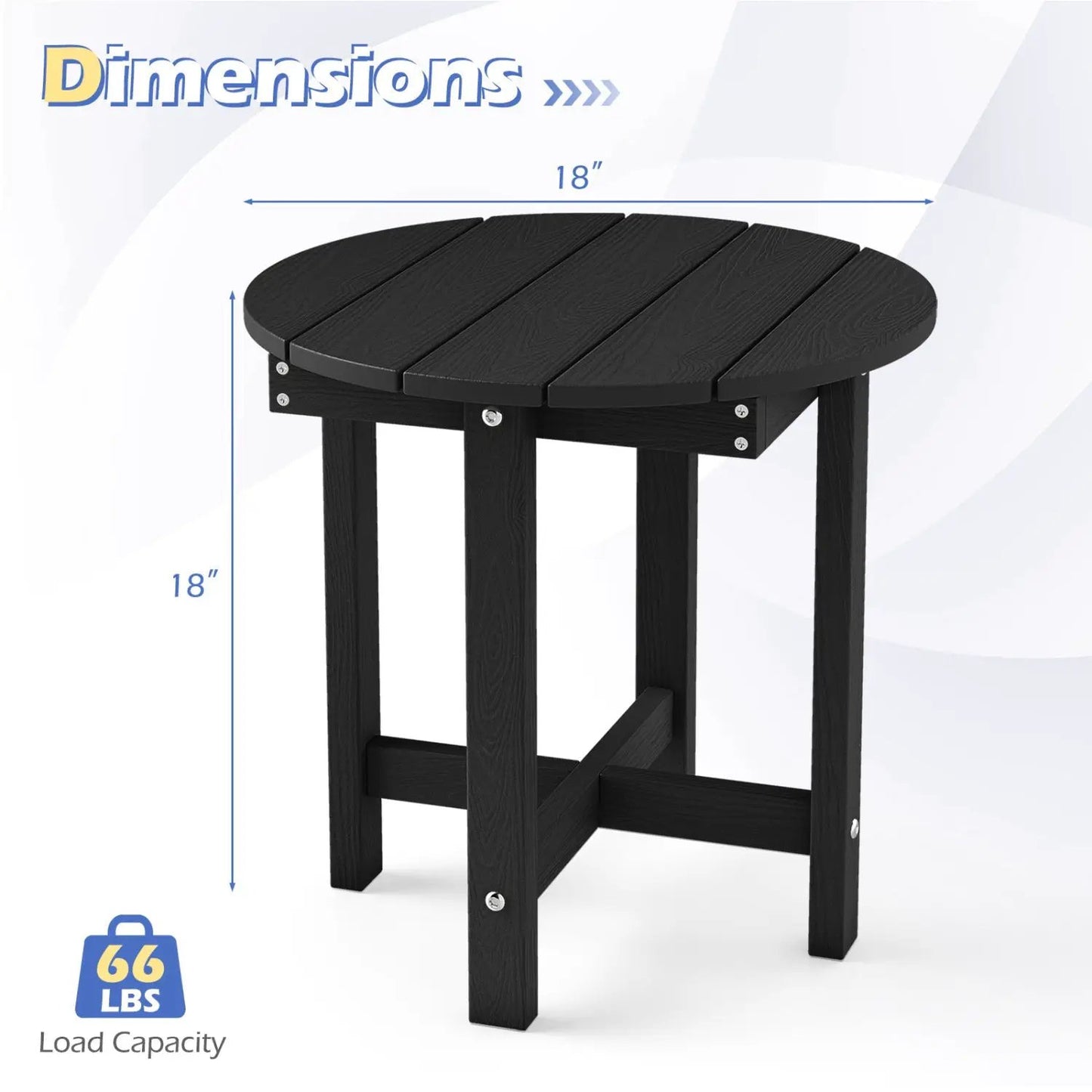 Adirondack Side Table 18x18 Weatherproof HIPS
