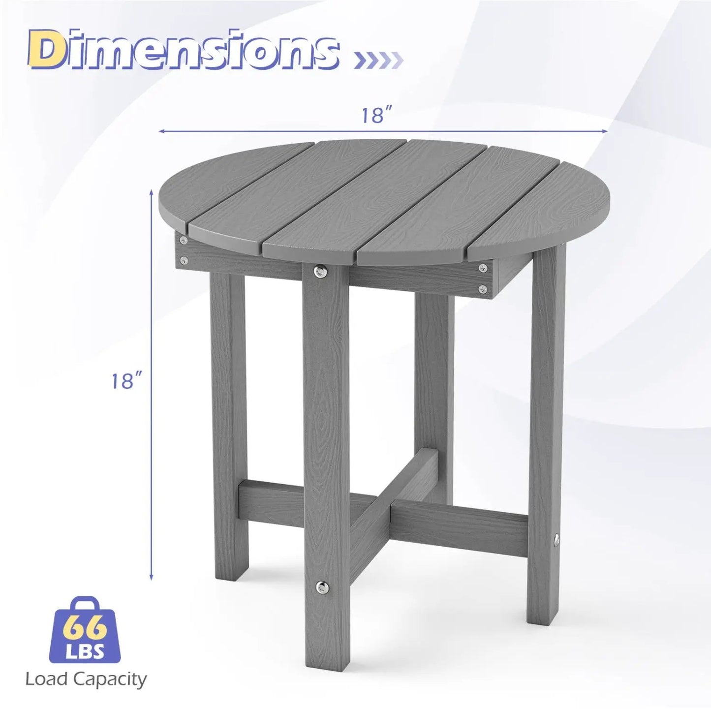 Adirondack Side Table 18x18 Weatherproof HIPS