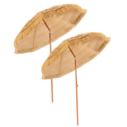 Tiki Beach Umbrella 6.5 Ft With Adjustable Tilt