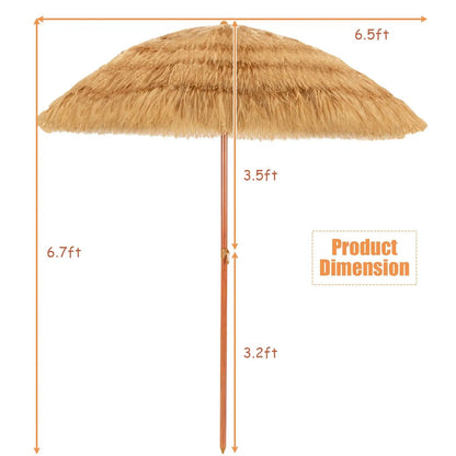 Tiki Beach Umbrella 6.5 Ft With Adjustable Tilt