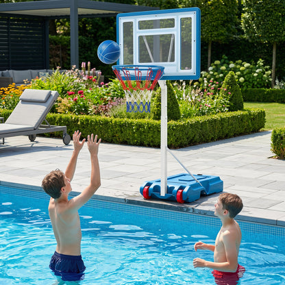 DirectDeals adjustable pool basketball hoop with shatterproof backboard, blue frame on Tampa Home & Garden Store