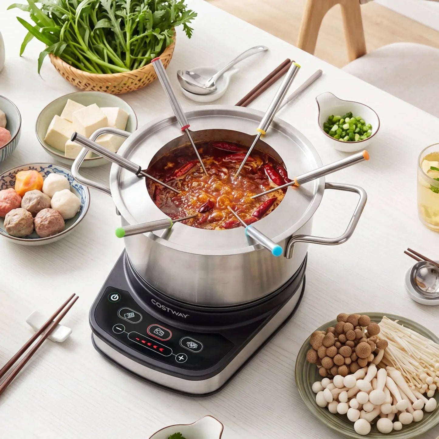 Electric Fondue Pot Set With Temperature Control
