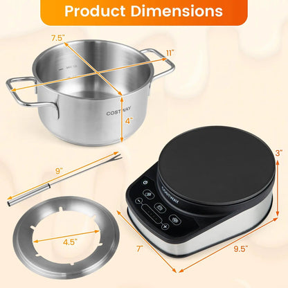 Electric Fondue Pot Set With Temperature Control