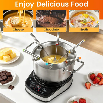 Electric Fondue Pot Set With Temperature Control