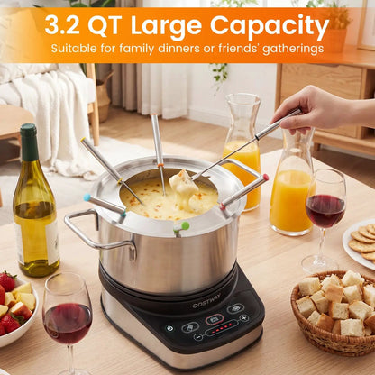 Electric Fondue Pot Set With Temperature Control