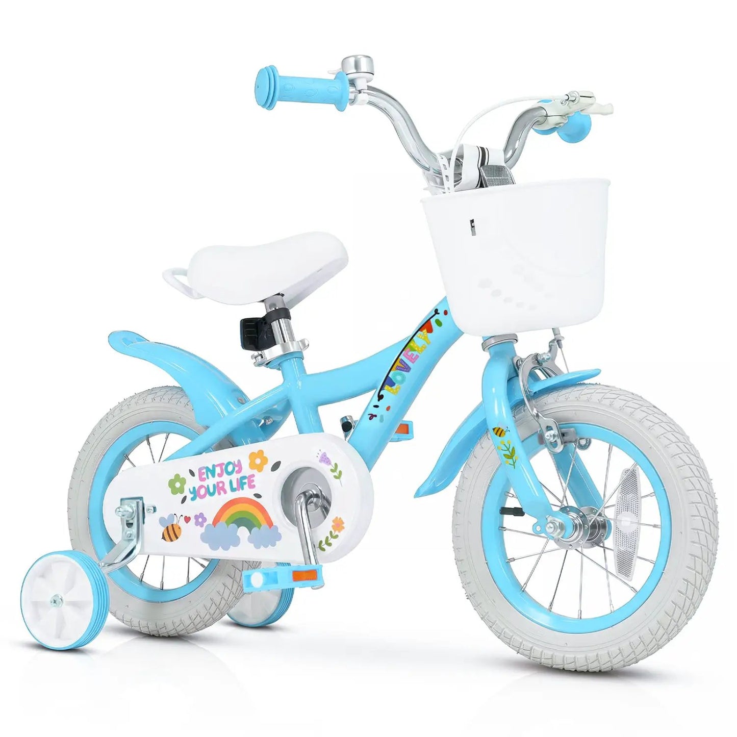Girls Bike 12-18 Inches Training Wheels Basket