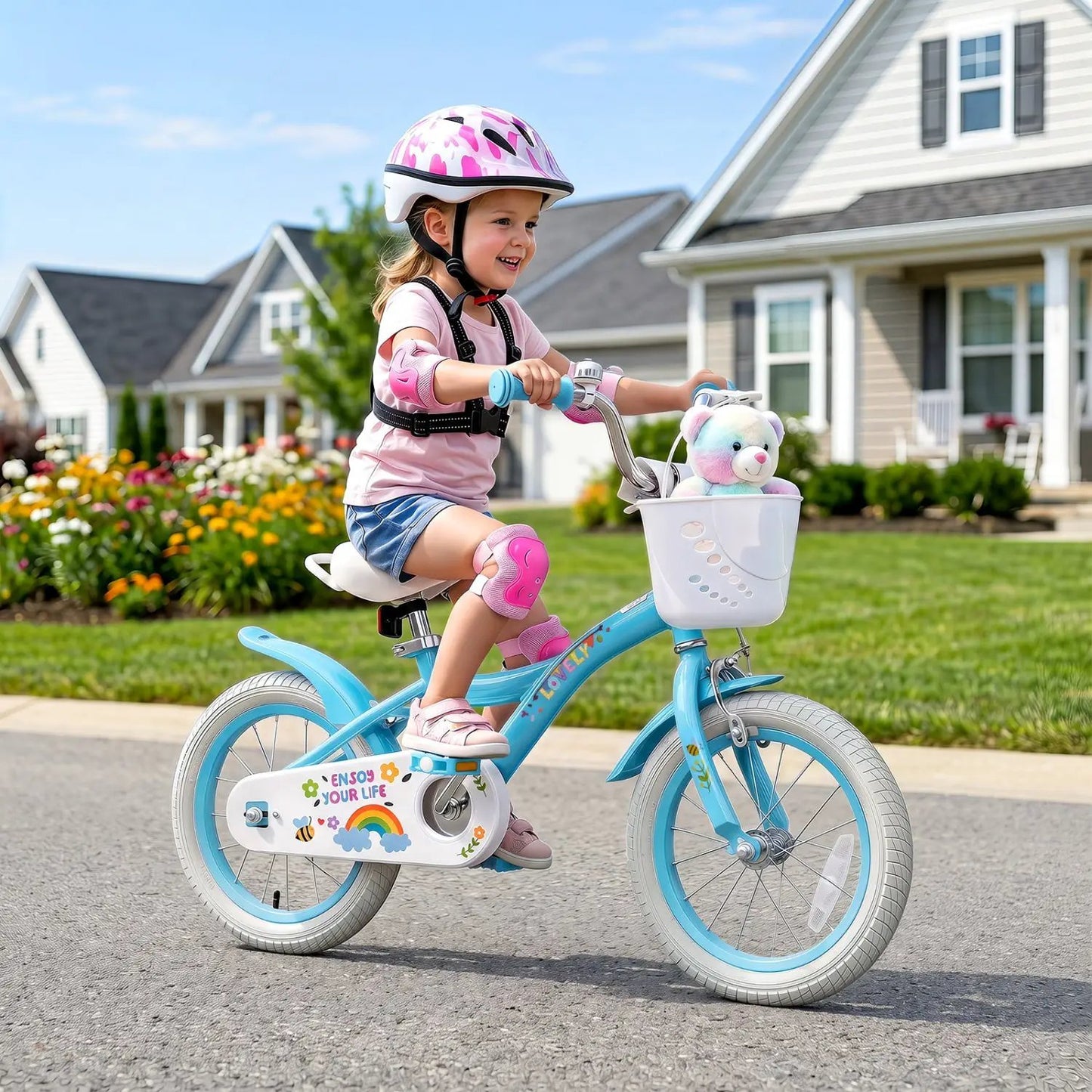 Girls Bike 12-18 Inches Training Wheels Basket