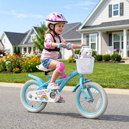 Girls Bike 12-18 Inches Training Wheels Basket