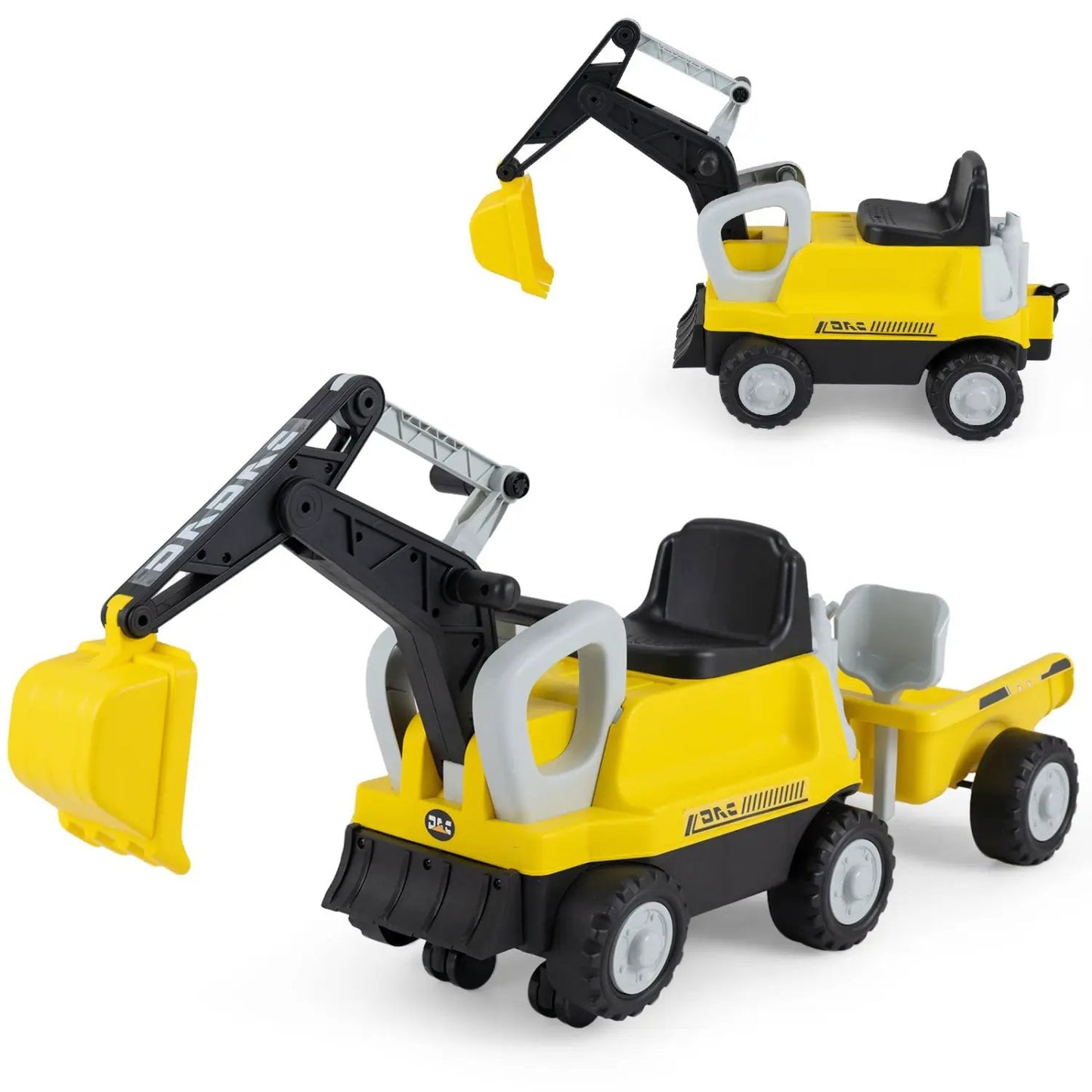 Kids Ride on Tractor with Digging Arm and Trailer