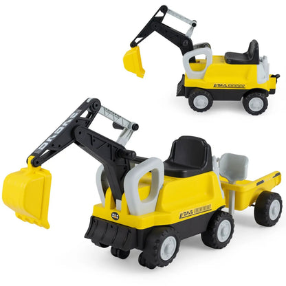 Kids Ride on Tractor with Digging Arm and Trailer