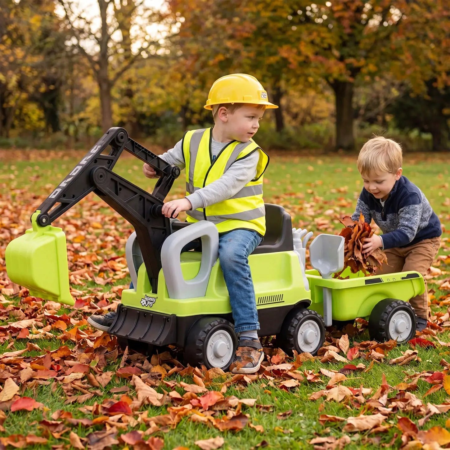 Kids Ride on Tractor with Digging Arm and Trailer