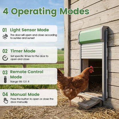 Chicken Coop Door with Remote and Light Sensor
