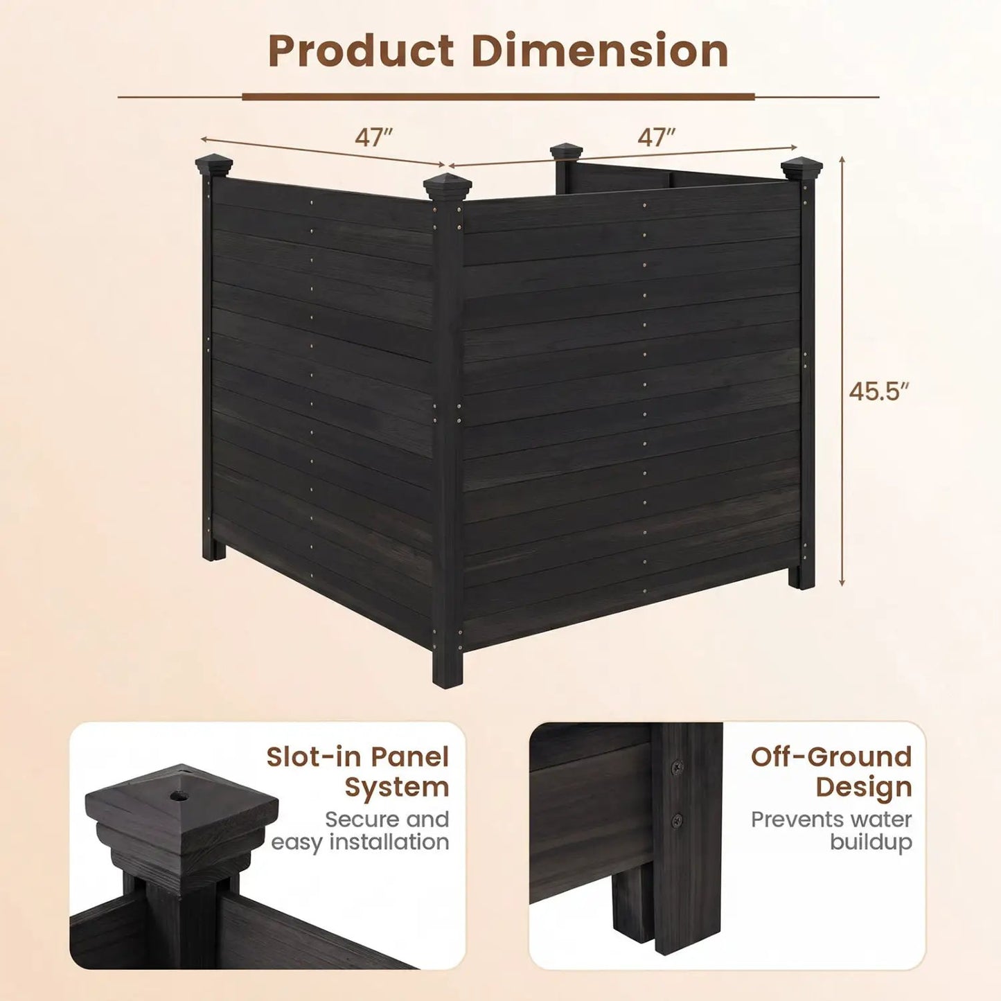 3 Panel Outdoor Privacy Fence for AC Units
