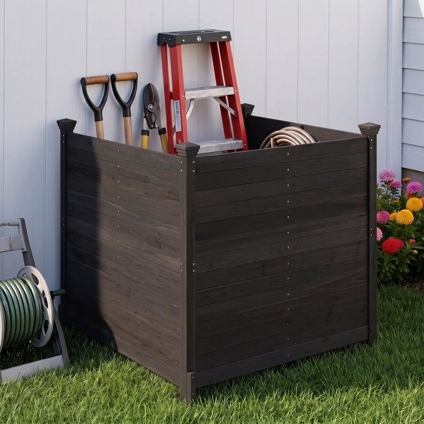 3 Panel Outdoor Privacy Fence for AC Units