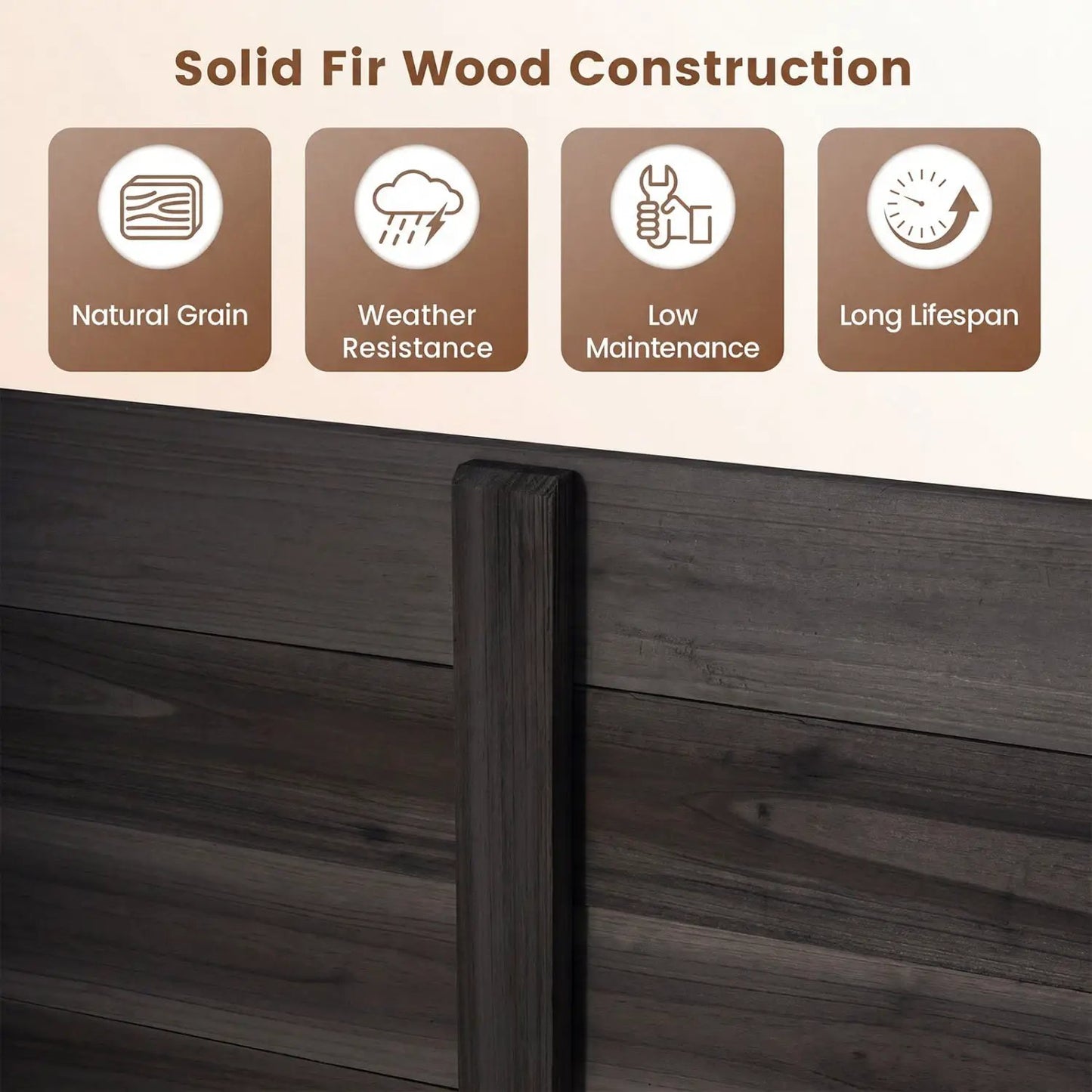 3 Panel Outdoor Privacy Fence for AC Units