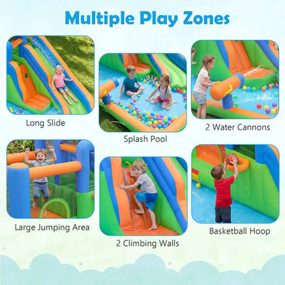 Inflatable Water Slide Park with 780W Blower