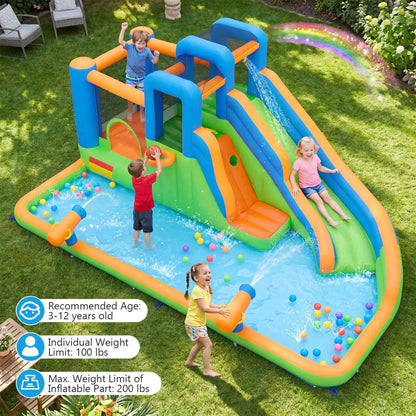 Inflatable Water Slide Park with 780W Blower