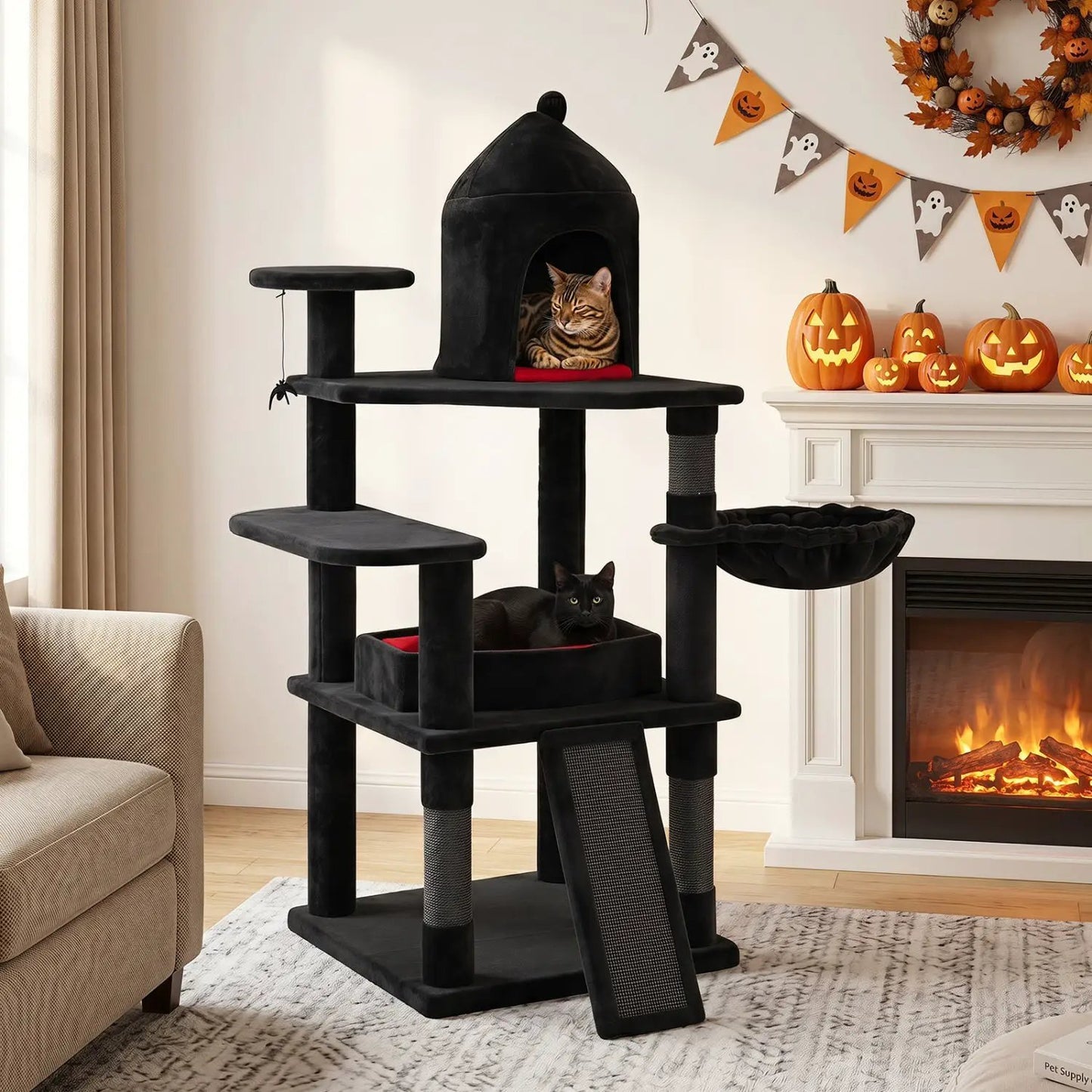 Gothic Multi Level Cat Tree with Castle House