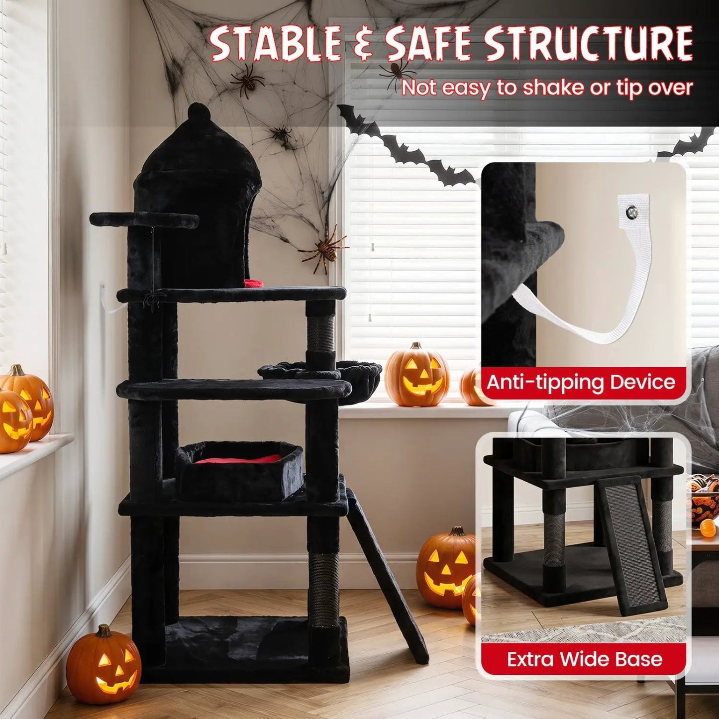 Gothic Multi Level Cat Tree with Castle House