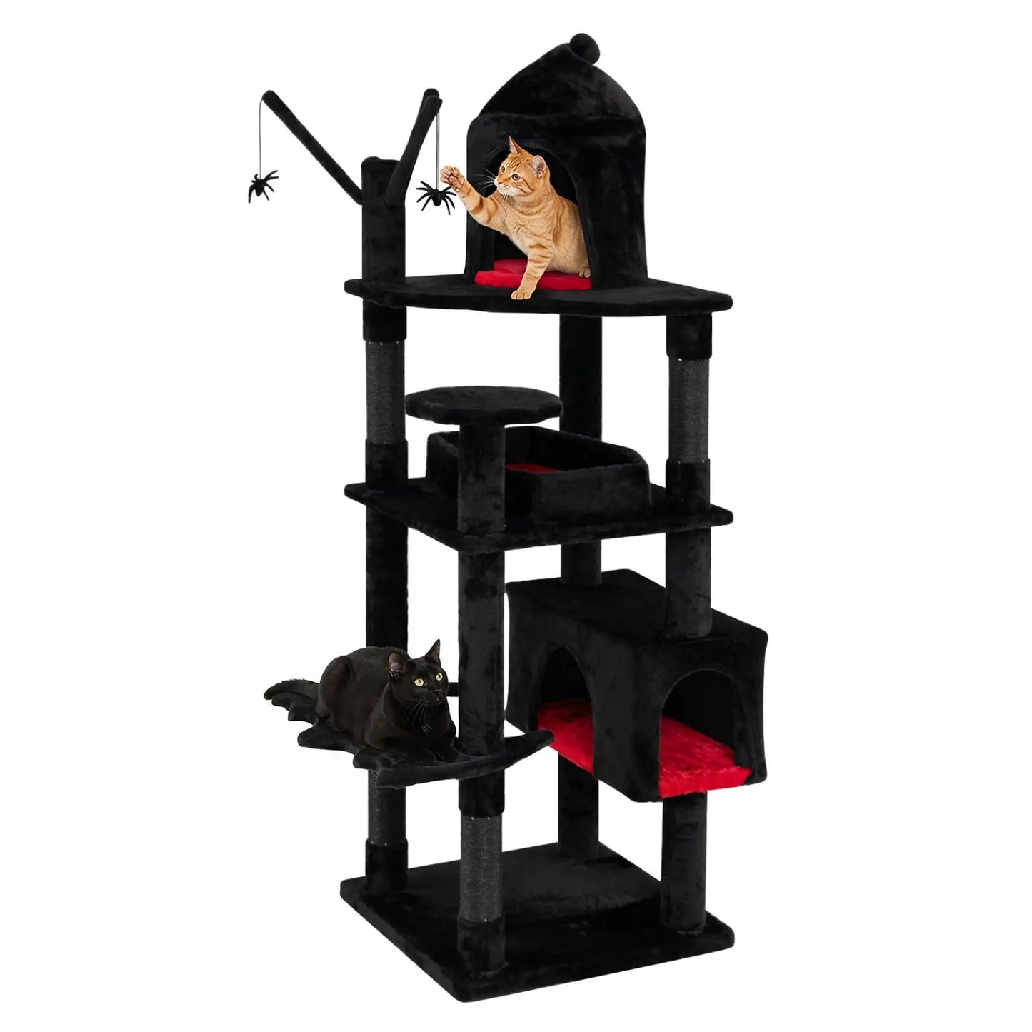 Gothic Cat Tree with Castle and Coffin Bed
