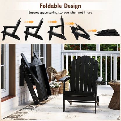 Folding Adirondack Chair with High Backrest - HDPE Weather Resistant