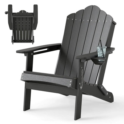 Folding Adirondack Chair with High Backrest - HDPE Weather Resistant