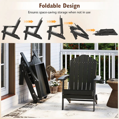 Folding Adirondack Chair with High Backrest - HDPE Weather Resistant