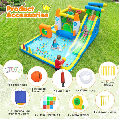 10 in 1 Inflatable Bounce House With Water Slide