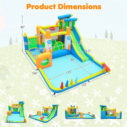 10 in 1 Inflatable Bounce House With Water Slide