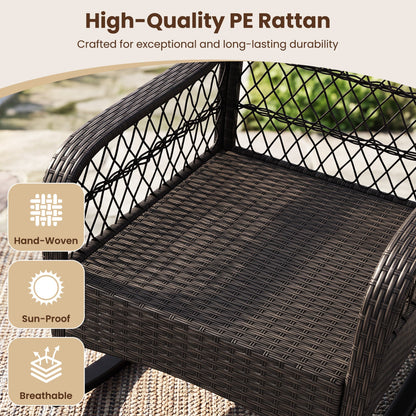 DirectDeals outdoor wicker rocking chair with cushions, hand-woven PE rattan, 400 lb capacity on Tampa Home & Garden Store