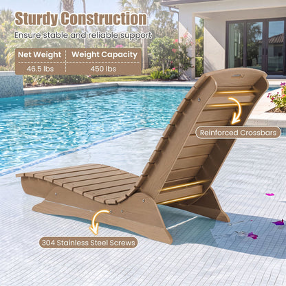 DirectDeals In-Pool Lounge Chair with contoured ergonomic design, brown wood finish on Tampa Home & Garden Store