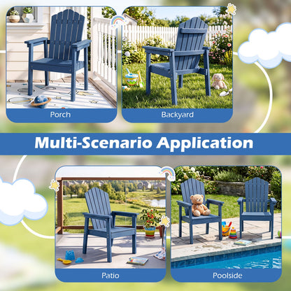 Adirondack Chair by DirectDeals in blue with high backrest and wide arms, shown in porch on Tampa Home & Garden Store