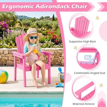 Adirondack Chair pink plastic by DirectDeals with high backrest and wide armrests poolside on Tampa Home & Garden Store
