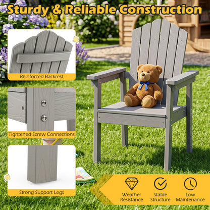 DirectDeals Adirondack Chair with high backrest and wide armrests in gray wood grain on Tampa Home & Garden Store