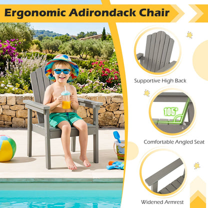 DirectDeals Adirondack Chair with high back and wide arms, gray outdoor lounge chair on Tampa Home & Garden Store