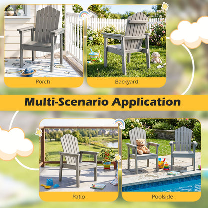 DirectDeals gray Adirondack chair with high backrest and wide armrests for porch and backyard on Tampa Home & Garden Store