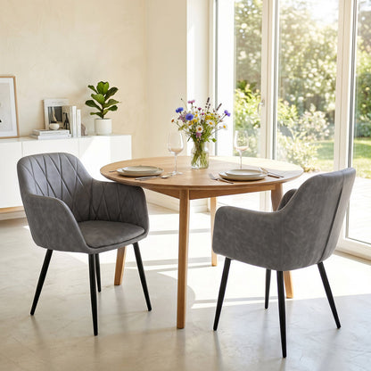 Upholstered dining chairs set of 2 with curved backs in gray fabric DirectDeals on Tampa Home & Garden Store