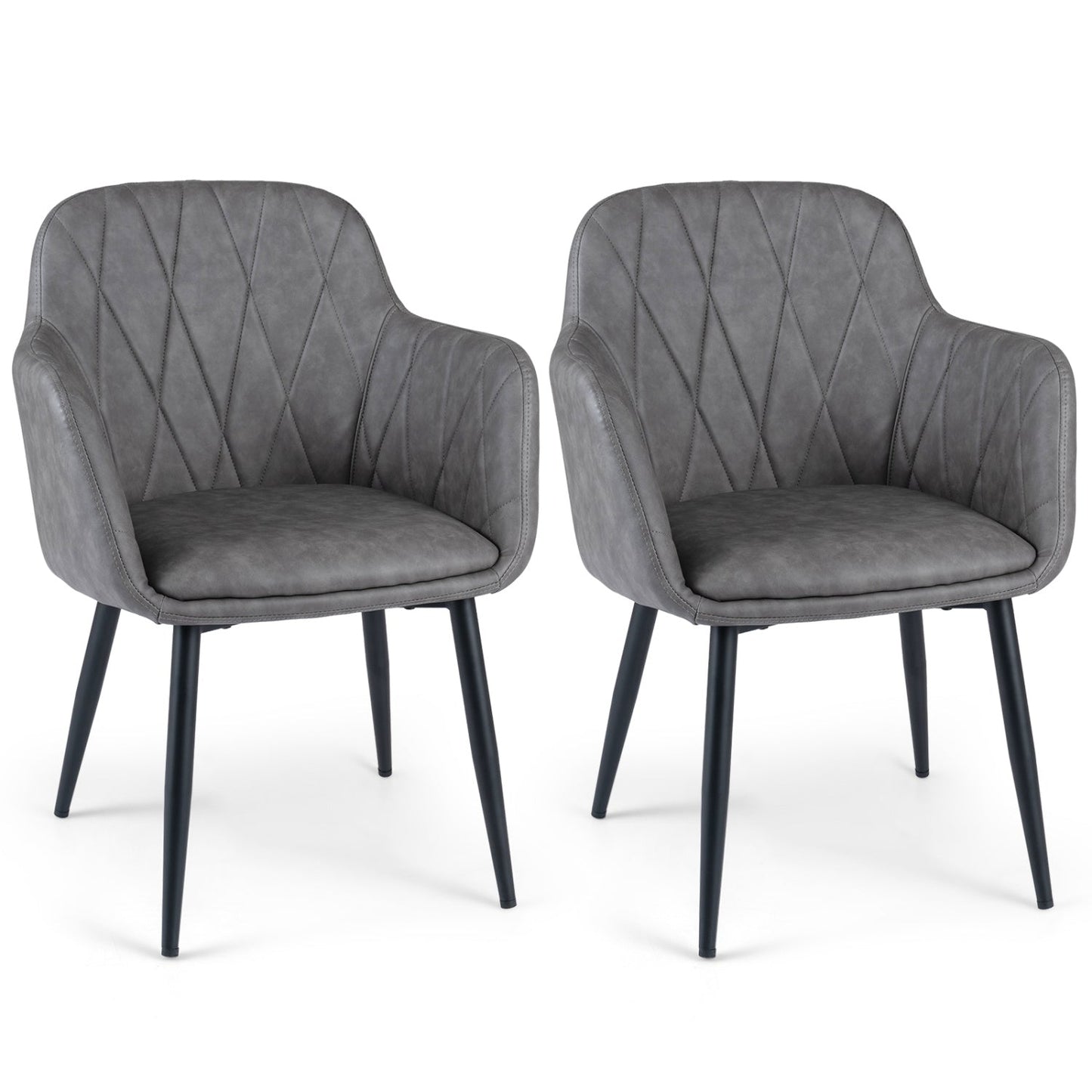 Upholstered gray dining chairs 2-pack with curved backs DirectDeals on Tampa Home & Garden Store